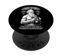 Divertente palestra Charles Darwin Allargamento Dell'Umanità Kettlebell PopSockets PopGrip Adesivo