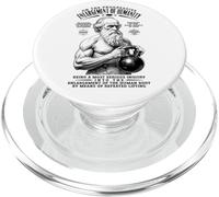 Divertente palestra Charles Darwin Allargamento Dell'Umanità Kettlebell PopSockets PopGrip per MagSafe