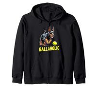 Divertente Palla da inseguimento per Cani Doberman Pinscher Ballaholic Felpa con Cappuccio