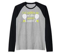 Divertente palla da racchetta con scritta "I'd Rather Be at the Padel Court" Maglia con Maniche Raglan