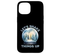 Divertente palla di neve natalizia con scritta "Let's Shake Things Up" Custodia per iPhone 15