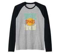Divertente pallavolo Pun Tre Punte Sei Fuori Maglia con Maniche Raglan