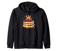 Divertente Pancakes al cioccolato con costume corona Felpa con Cappuccio