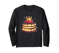 Divertente Pancakes al cioccolato con costume corona Maglia a Manica