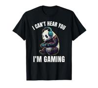 Divertente Panda Bear I Can't Hear You I'm Gaming Maglietta