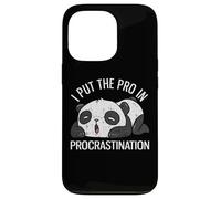 Divertente Panda Bear I Put The Pro In Procrastination Custodia per iPhone 13 Pro