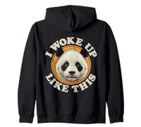 Divertente Panda Bear I Woke Up Like This Sleepy Stanco Mood Felpa con Cappuccio