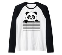 Divertente Panda Che sbircia Carino Zoo Amante degli Animali per Uomini, Donne e Bambini Maglia con Maniche Raglan