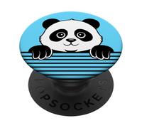 Divertente panda che sbircia carino zoo amante degli animali per uomini, donne e bambini PopSockets PopGrip Adesivo