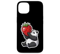 Divertente panda con fragola gigante Custodia per iPhone 13
