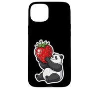 Divertente panda con fragola gigante Custodia per iPhone 15 Plus
