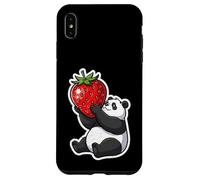 Divertente panda con fragola gigante Custodia per iPhone XS Max