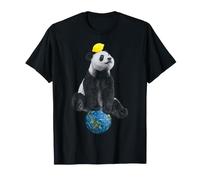 Divertente Panda con Occhi Azzurri e Limone Maglietta
