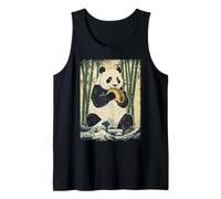 Divertente Panda mangiando Taco Giapponese Ukiyo-e Art Retro Canotta