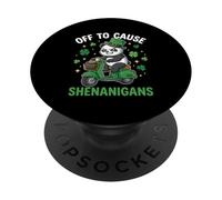 Divertente Panda Off To Cause Shenanigans St Patricks Day Meme PopSockets PopGrip Adesivo