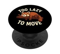 Divertente Panda rosso troppo pigro per muoversi PopSockets PopGrip Adesivo