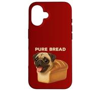 Divertente pane puro carino carlino pagnotta cane rotolamento grassi Custodia per iPhone 16