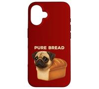 Divertente pane puro carino carlino pagnotta cane rotolamento grassi Custodia per iPhone 16