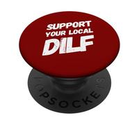 Divertente papà dicendo uomini umorismo dilf sostegno padri giorno papà PopSockets PopGrip Adesivo