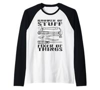 Divertente papà Tuttofare Meccanico Conoscitore di Cose Maglia con Maniche Raglan