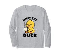 Divertente paperella di Gomma per Amanti delle Anatre, con Scritta in Inglese What The Duck Owner I Maglia a Manica