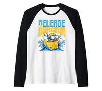Divertente paperella di Rilascia Il Regalo Duckie Maglia con Maniche Raglan