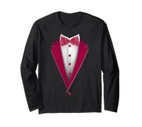 Divertente Papillon da Tuxedo con Cuori Carini Maglia a Manica