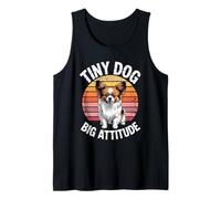 Divertente Papillon Vintage Tramonto | Tiny Dog Big Attitude Canotta