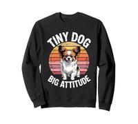 Divertente Papillon Vintage Tramonto | Tiny Dog Big Attitude Felpa