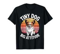 Divertente Papillon Vintage Tramonto | Tiny Dog Big Attitude Maglietta