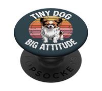 Divertente Papillon Vintage Tramonto | Tiny Dog Big Attitude PopSockets PopGrip Adesivo