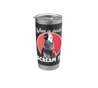 Divertente pappagallo grigio africano Meme T, uccello Bicchiere termico in acciaio inox doppia parete