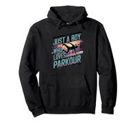 Divertente Parkour Solo un ragazzo che ama il parkour free running Felpa con Cappuccio