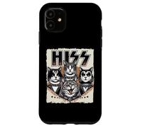 Divertente parodia di gatti della rock band HISS con lettere e gatti miagolanti Custodia per iPhone 11