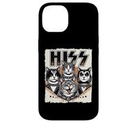 Divertente parodia di gatti della rock band HISS con lettere e gatti miagolanti Custodia per iPhone 14