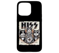 Divertente parodia di gatti della rock band HISS con lettere e gatti miagolanti Custodia per iPhone 15 Pro Max