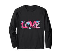 Divertente parola d'amore con cuori e note musicali Maglia a Manica