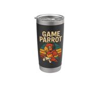 Divertente Parrot Gamer Meme Retro Gioco di Giochi di parole Animal Joke Console Bicchiere termico in acciaio inox doppia parete