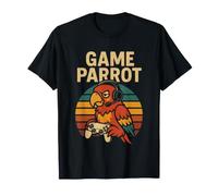 Divertente Parrot Gamer Meme Retro Gioco di Giochi di Parole Animal Joke Console Maglietta