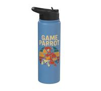 Divertente Parrot Gamer Meme Retro Gioco di Giochi di parole Animal Joke Console Stainless Steel Insulated Water Bottle