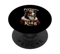 Divertente Pawesome Australian Shepherd King Dog Aussie Art PopSockets PopGrip Adesivo