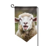 Divertente pecora cattiva lingua carino animale giardino bandiere verticale doppia faccia casa bandiera 30,5 x 45,7 cm primavera estate stagionale cortile banner vacanze fattoria cortile all'aperto