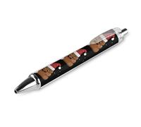 Divertente penna a sfera a forma di cacca natalizia, retrattile, nera, rotonda, a punta fine, 0,5 mm, 1 pezzo come foto 1