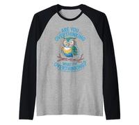 Divertente Pensare Sovratutto Gufo Ansia Umorismo Benessere Mentale Salute Maglia con Maniche Raglan