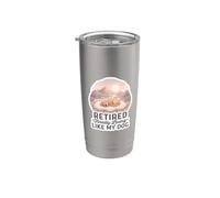 Divertente pensionato finalmente vivere come il mio cane mamma pensione Bicchiere termico in acciaio inox doppia parete