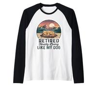 Divertente pensionato Finalmente Vivere Come Il Mio Cane papà Pensione Maglia con Maniche Raglan