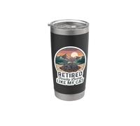 Divertente pensionato finalmente vivere come il mio gatto uomo pensionamento Bicchiere termico in acciaio inox doppia parete