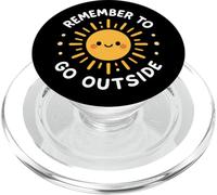 Divertente personaggio del sole "Remember to Go Outside" PopSockets PopGrip per MagSafe
