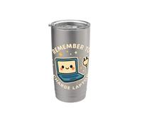 Divertente personaggio portatile "Remember to Charge Laptop" Bicchiere termico in acciaio inox doppia parete