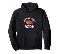 Divertente Pesce Rosso Che Dice Que Hace Un Pez Nada Spagnolo Felpa con Cappuccio